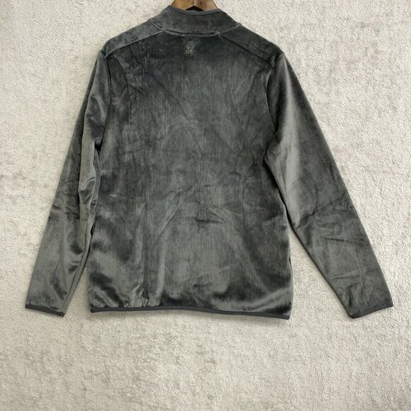 NWOT Spyder Men's M/M Gray Quarter-Zip Pullover Sweatshirt Soft Ribbed Fleece - Picture 6 of 10